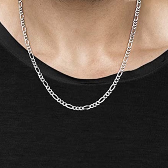 Matteo Silver Figaro Chain Nwt 